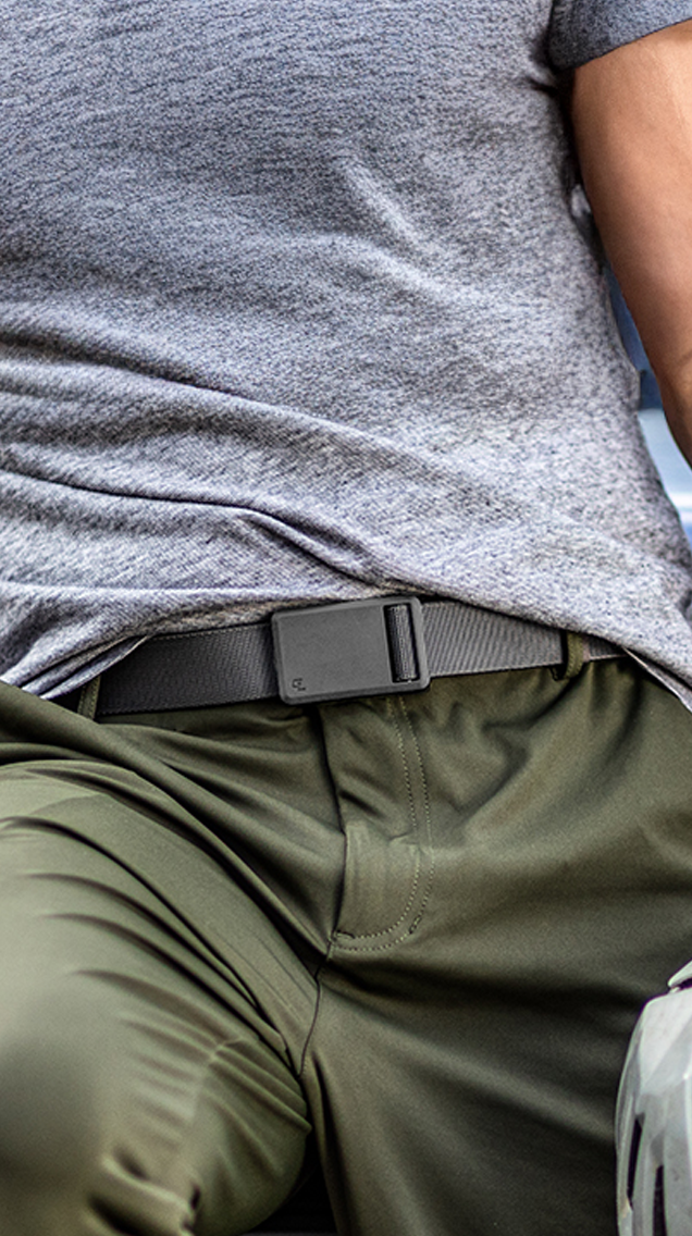 Guy wearing Groove Life Belt